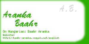 aranka baahr business card